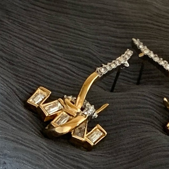 Alexis Bittar New Gold Jagged Starlight Marquis Serpentine Crystal Earrings - Picture 14 of 16
